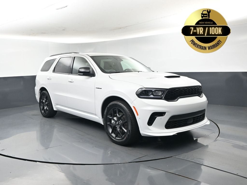 2026 Dodge Durango DURANGO GT PLUS AWD HEMI V8 in White Knuckle Clear-Coat Exterior Paint — front three-quarter view