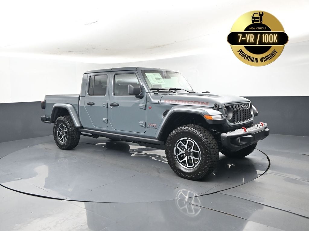 2026 Jeep Gladiator GLADIATOR RUBICON X 4X4 in Anvil Clear-Coat Exterior Paint — front three-quarter view