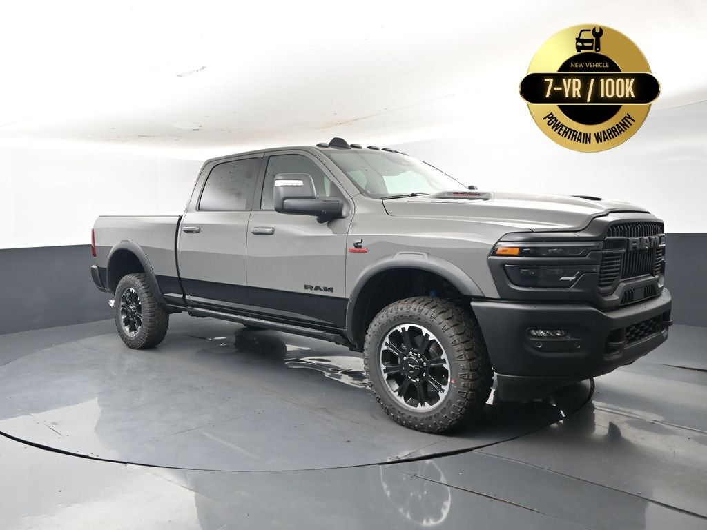 2026 RAM Ram 2500 RAM 2500 REBEL CREW CAB 4X4 6'4' BOX in Ceramic Gray Clear-Coat Exterior Paint — front three-quarter view