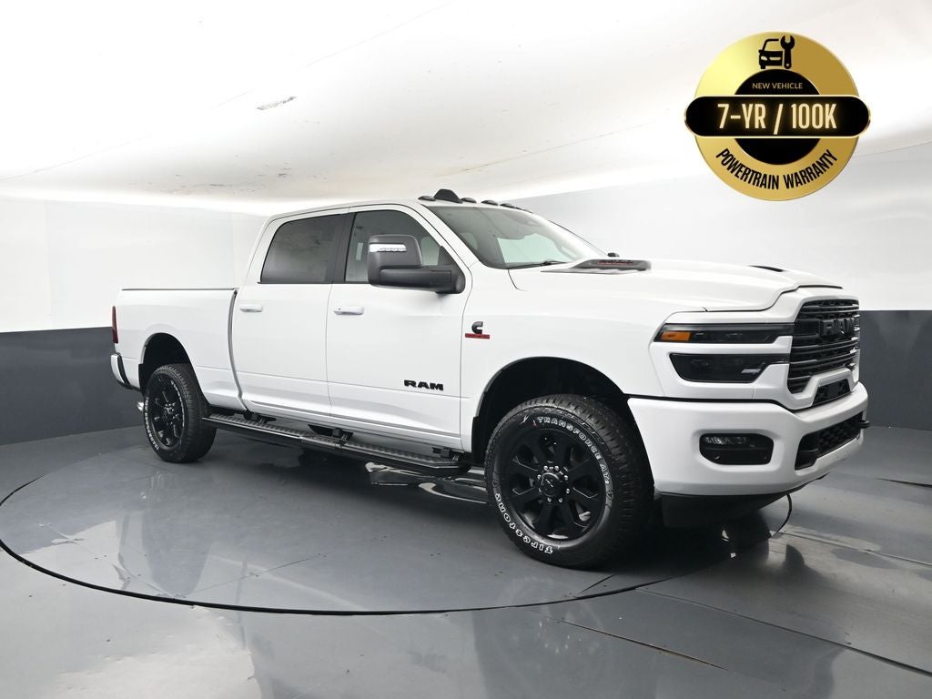 2026 RAM Ram 2500 RAM 2500 LARAMIE CREW CAB 4X4 6'4' BOX in Bright White Clear-Coat Exterior Paint — front three-quarter view