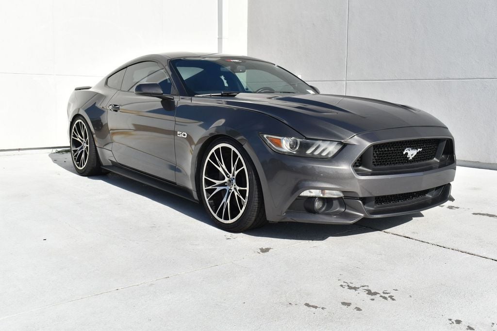 2017 Ford Mustang GT in Gray Metallic — front three-quarter view