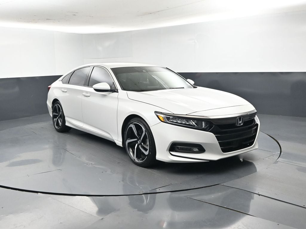 2018 Honda Accord Sport in Platinum White Pearl — front three-quarter view